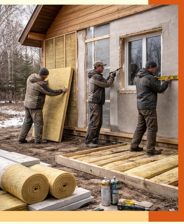 Утепление дачного дома в Заинске от 4830 руб/м2 — недорого | ТепломастерЗнс